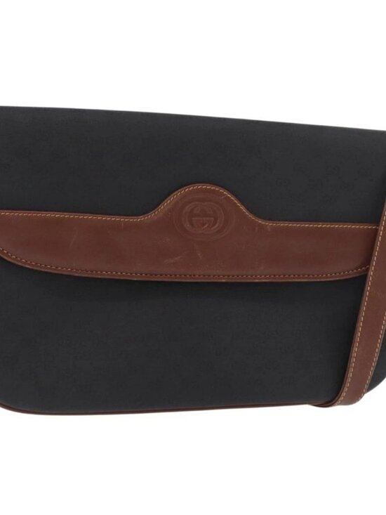 Gucci Handbags - GUCCI Micro GG Supreme Shoulder Bag PVC Black Gold 004 104 0024 Auth 181357